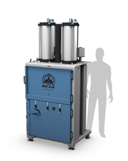 A406-2026-us-edition-blue-and-gray-cardboard-and-plastic-baler-Mil-tek-USA
