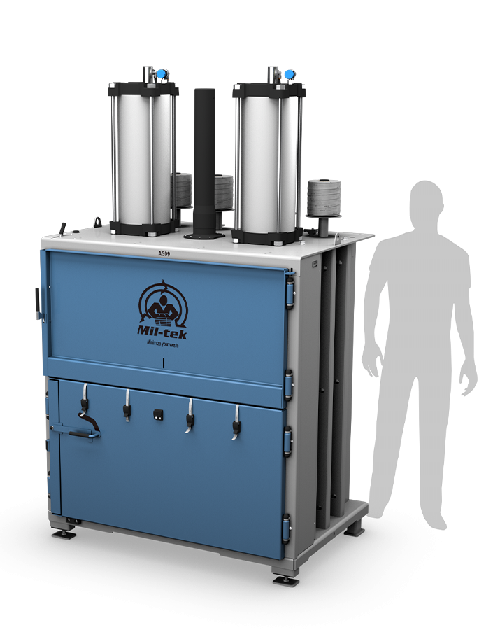 A509-2026-us-edition-Blue-Cardboard-and-Plastic-baler-Mil-tek